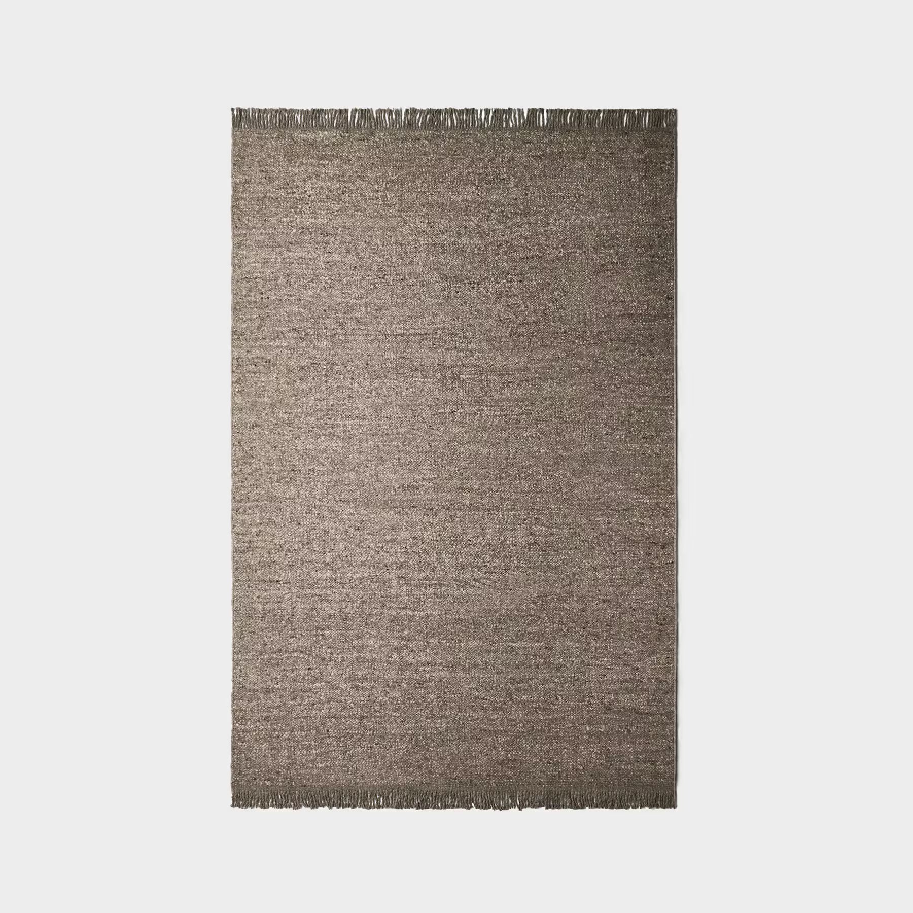 Slub brown wool rug